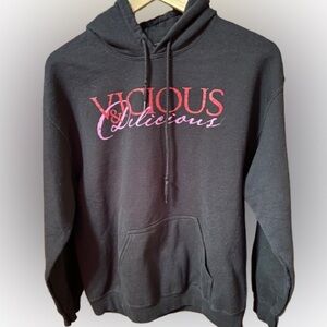 Grunt Style Black Fleece Vicious & Delicious Hoodie Graphic Size Medium